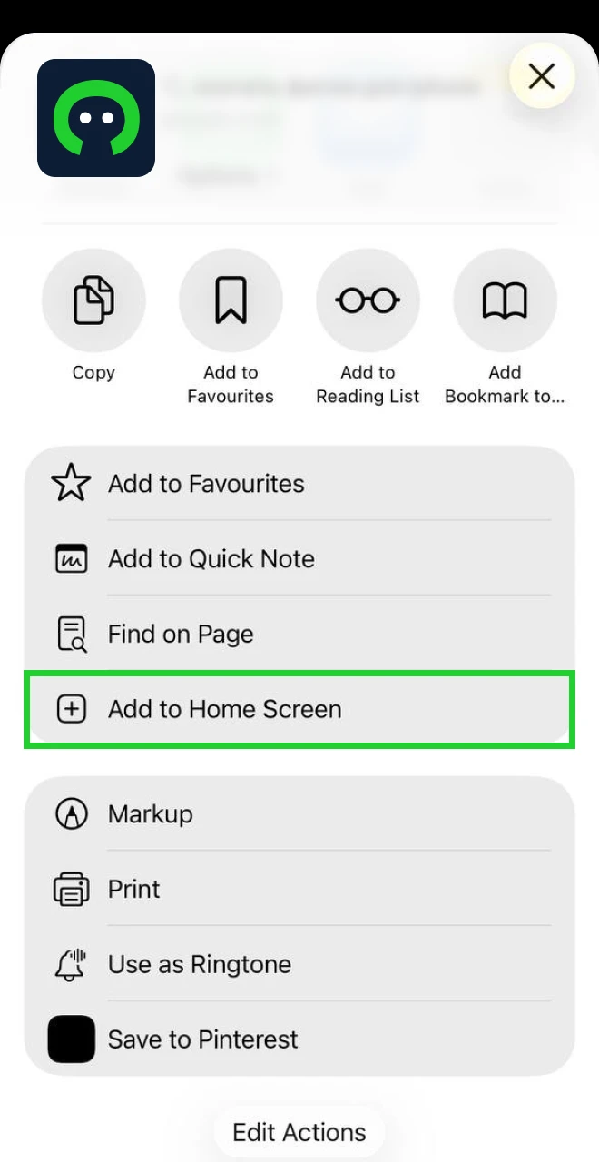 Add the Cybet online casino app to your iOS phone's home screen and wait for the installation to complete.