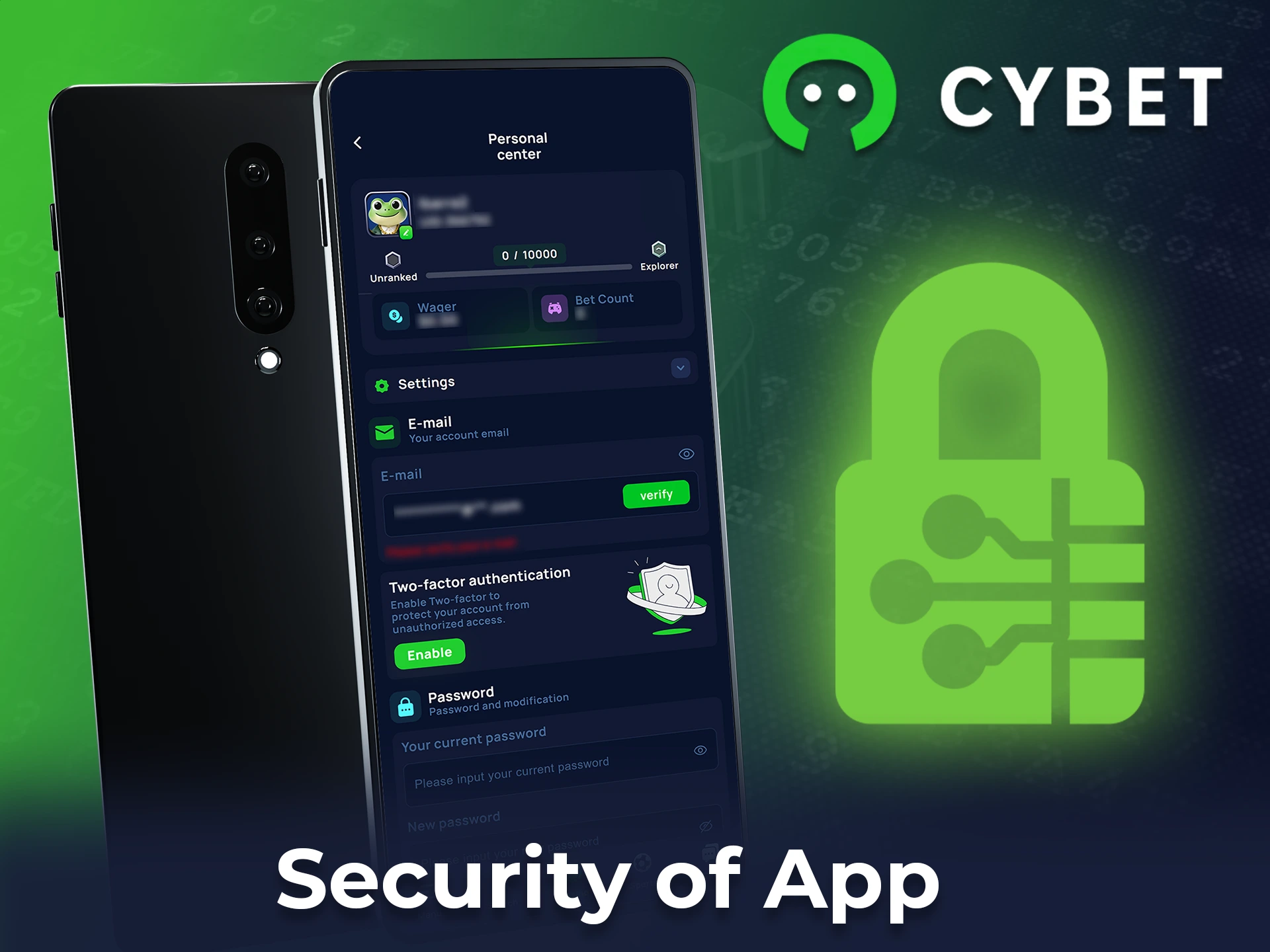Cybet uses advanced encryption to protect personal data and transactions, with secure login verification to ensure only you access your account.