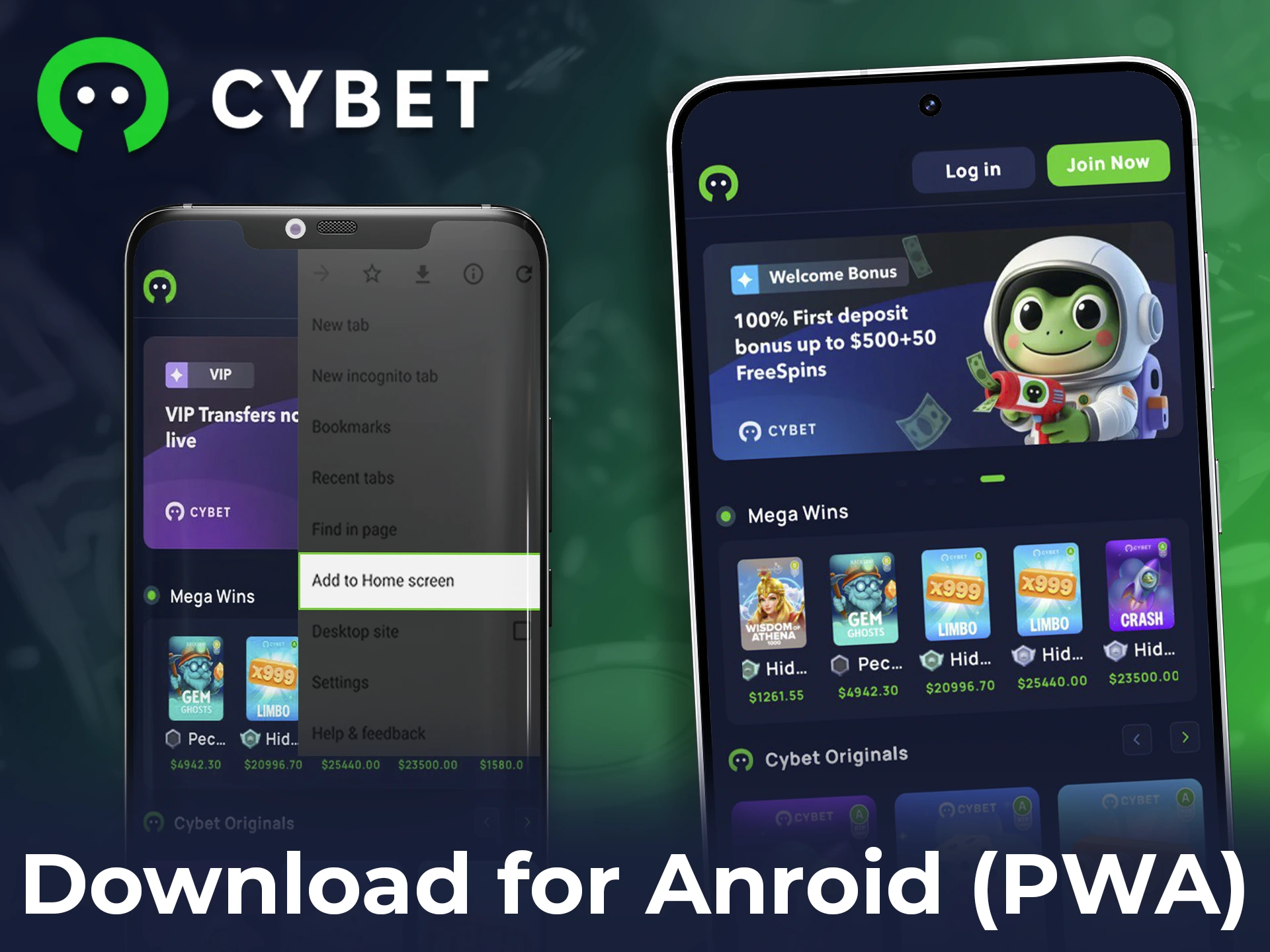 Get fast access to betting with the Cybet Android app.