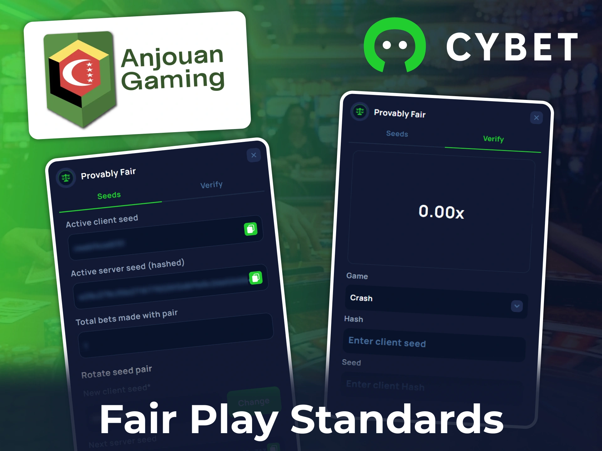 You can check any game fairness anytime with Cybet fair game feature.