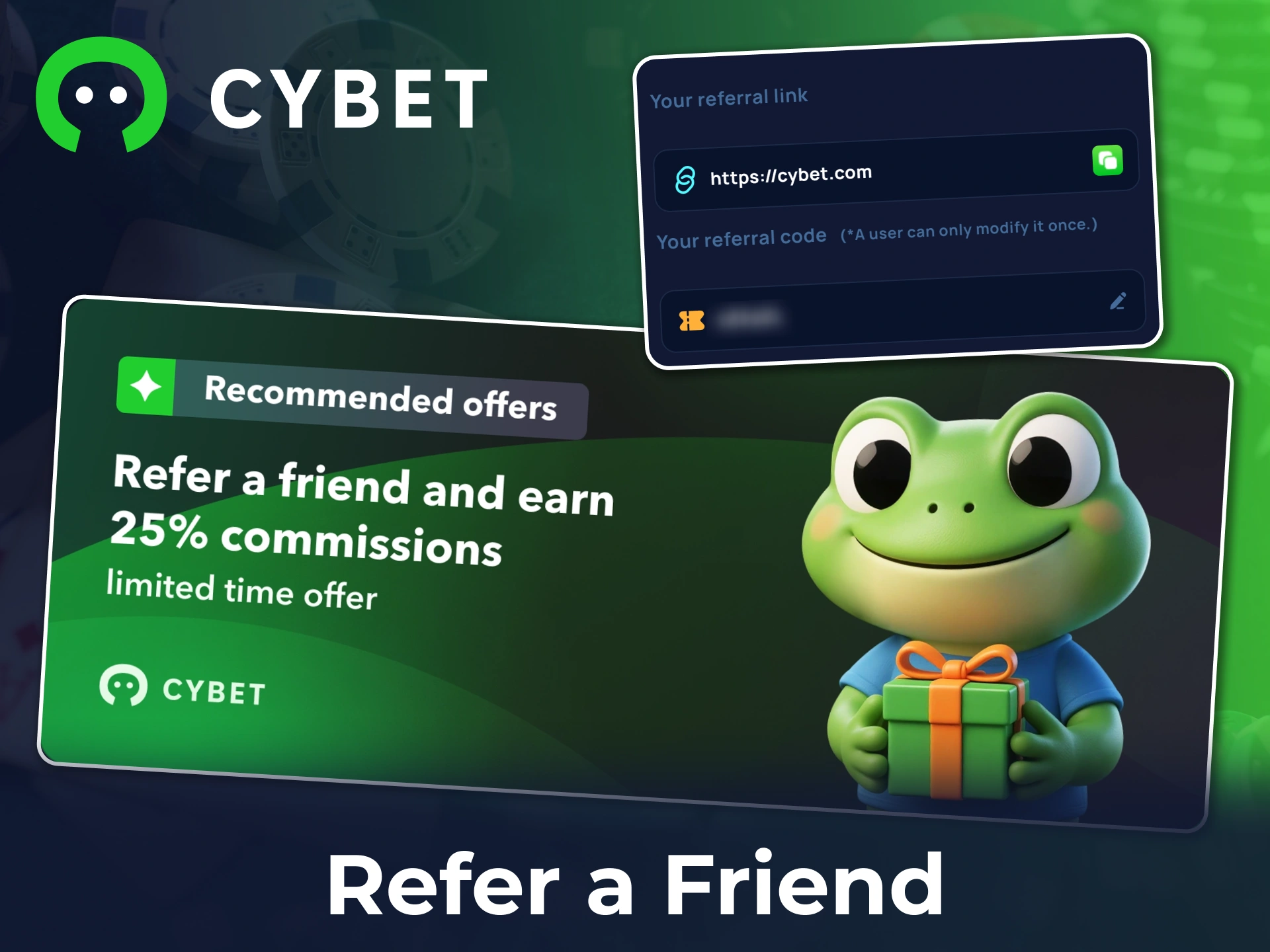 Refer a friend to Cybet and get good rewards.