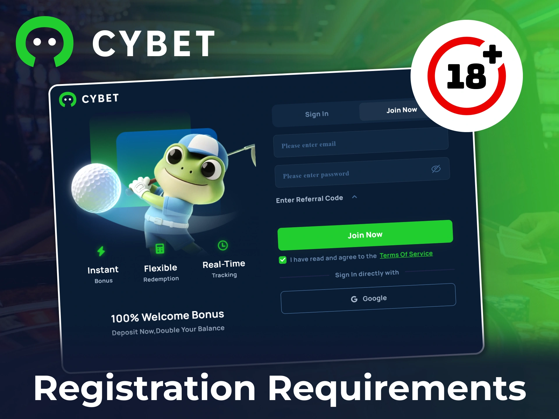 Review the essential account registration requirements for joining Cybet.