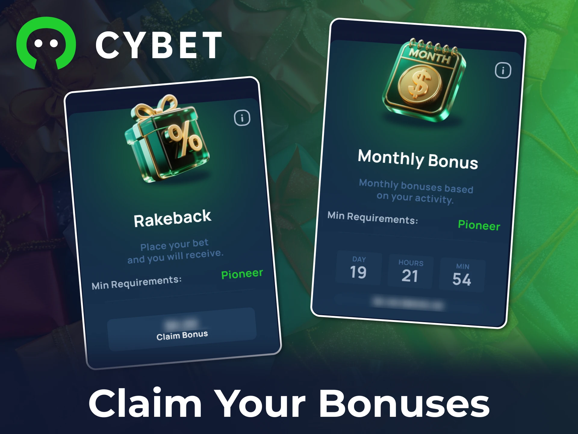 Follow the simple instructions on how to claim your Cybet VIP bonuses.