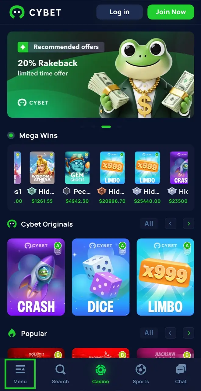 Website menu icon.