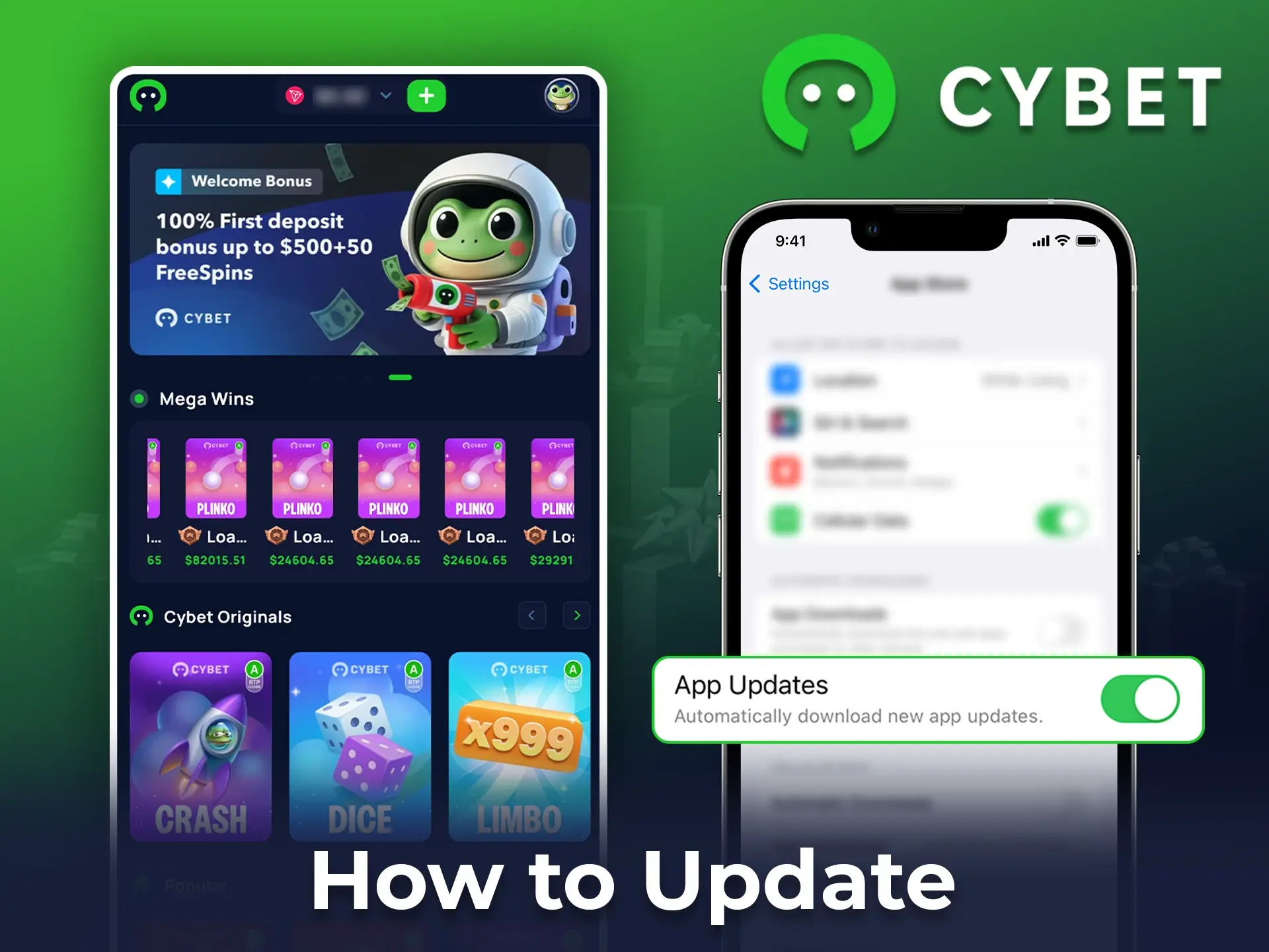 How to update Cybet App.