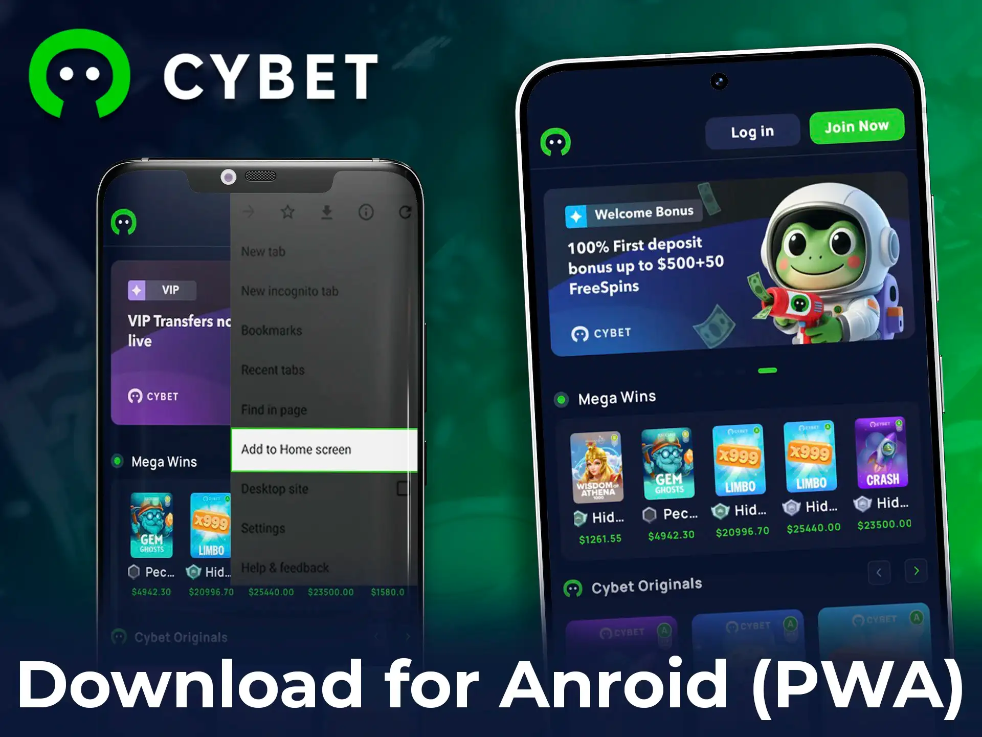 Cybet Android app.