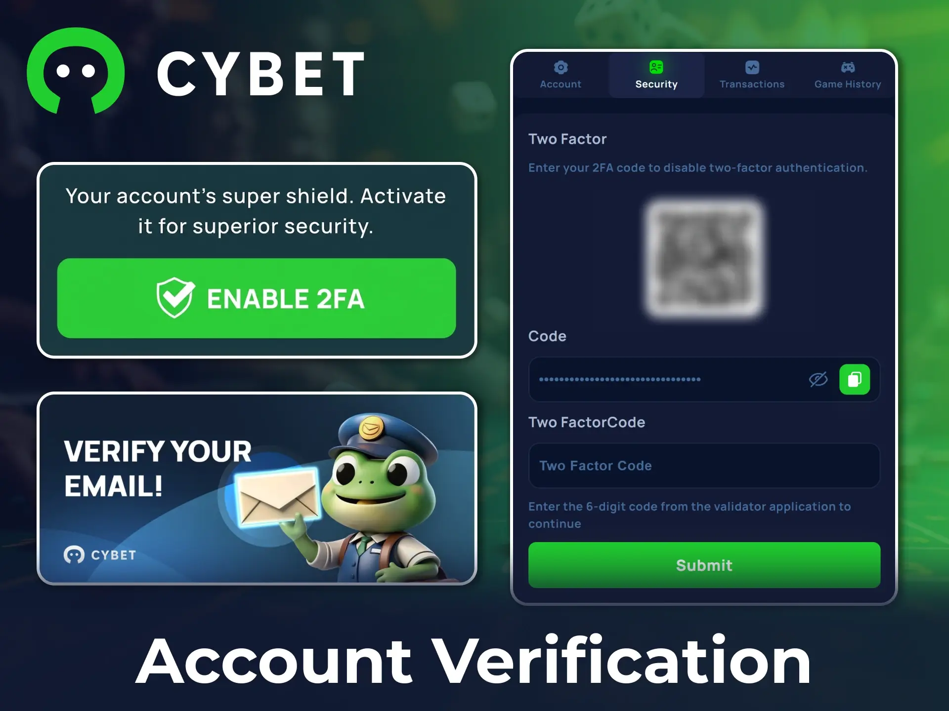 Understand how to complete verification and which documents are needed at Cybet.