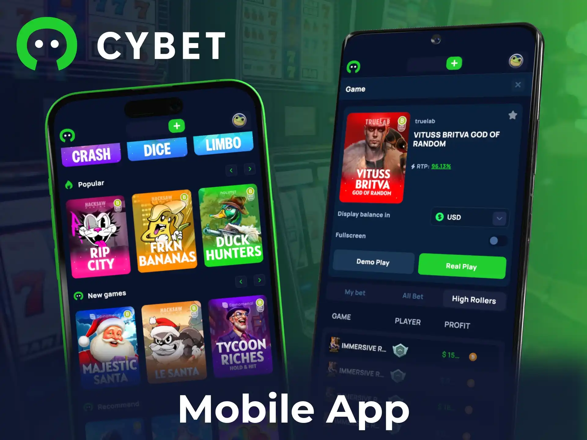 Slots from mobile at Cybet.